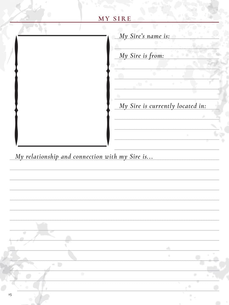 Vampire: The Masquerade 5th Edition RPG Journal Expanded Character Sheet Journal *Englische Version* Image 6