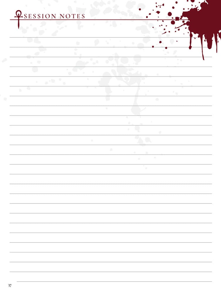 Vampire: The Masquerade 5th Edition RPG Journal Expanded Character Sheet Journal *Englische Version* Image 7