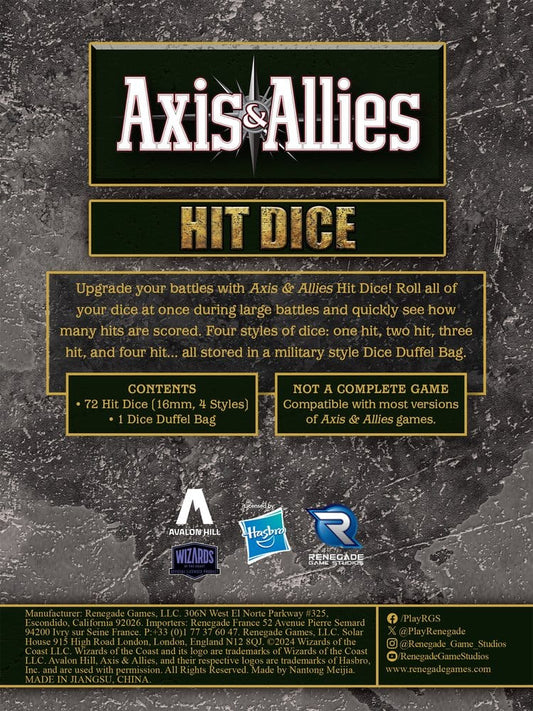 Avalon Hill Brettspiel Axis & Allies: Hit Dice Erweiterung Image 2