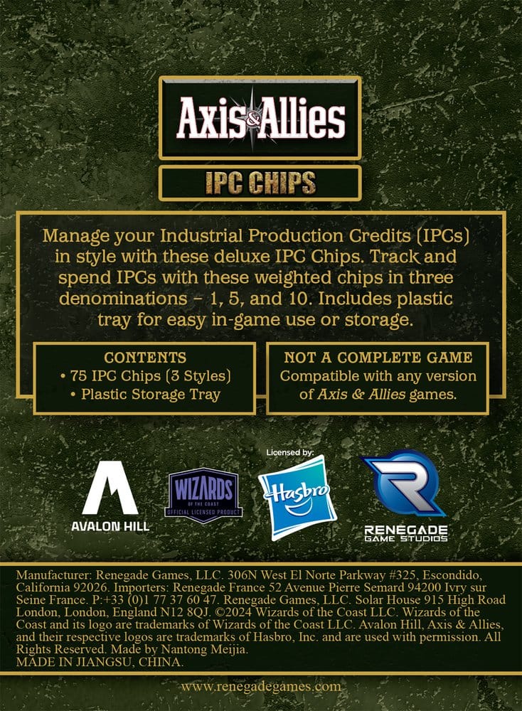Avalon Hill Brettspiel Axis & Allies: IPC Chips Erweiterung Image 2