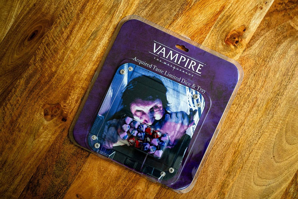 Vampire: The Masquerade 5th Edition RPG Acquired Taste limitierte Würfel mit Würfeltablett Image