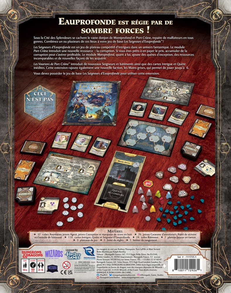 Dungeons & Dragons Brettspiel Lords of Waterdeep: Scoundrels of Skullport Erweiterung *Französische Version* Image 2
