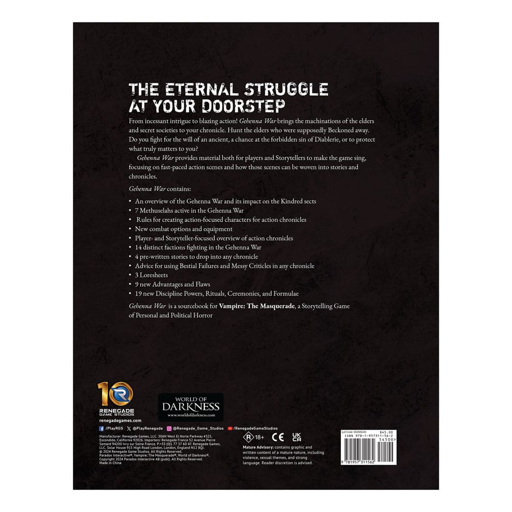 Vampire: The Masquerade 5th Edition RPG Buch Gehenna War Sourcebook *Englische Version* Image 12