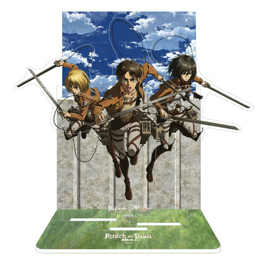 Attack on Titan Acryl Diorama Eren, Mikasa & Armin 20 cm Image