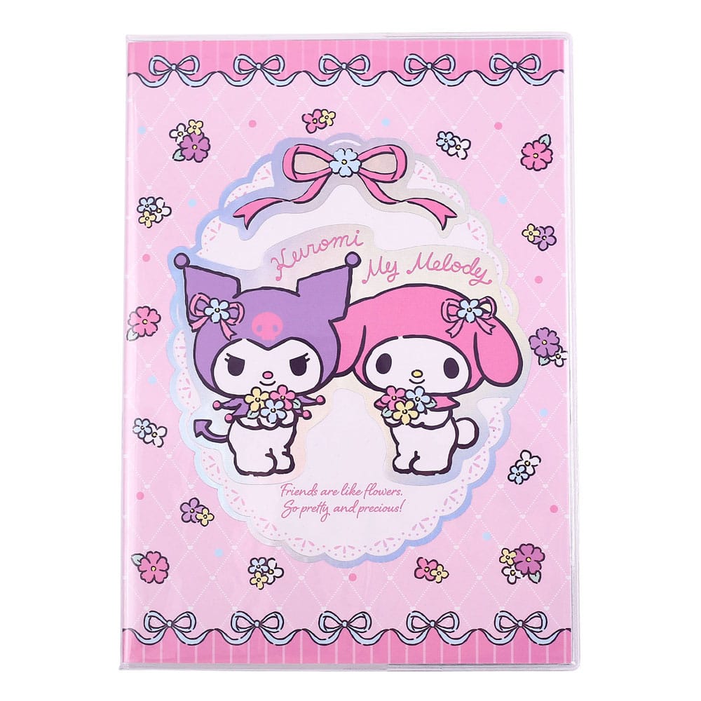 Sanrio Notizbuch Kuromi & My Melody Pastel Flower Holographic Checkered Image 1