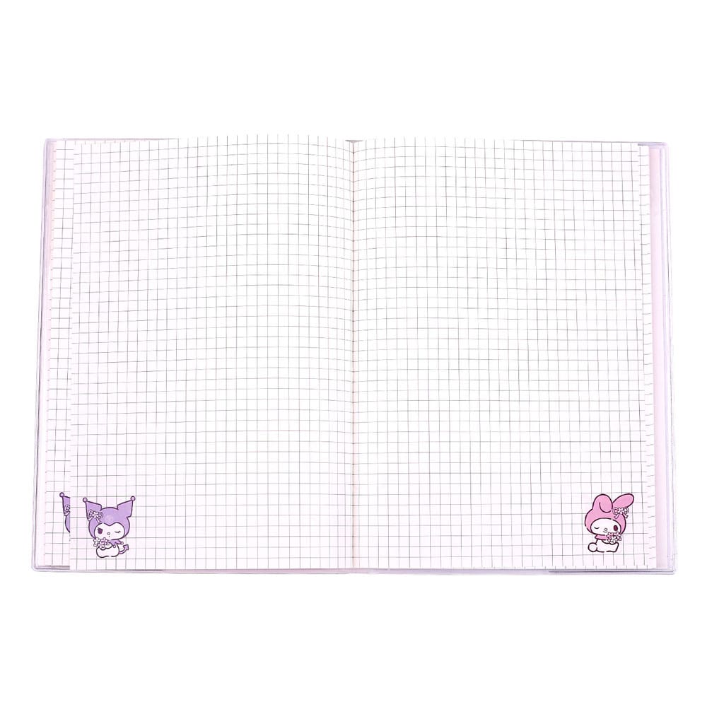 Sanrio Notizbuch Kuromi & My Melody Pastel Flower Holographic Checkered Image 3