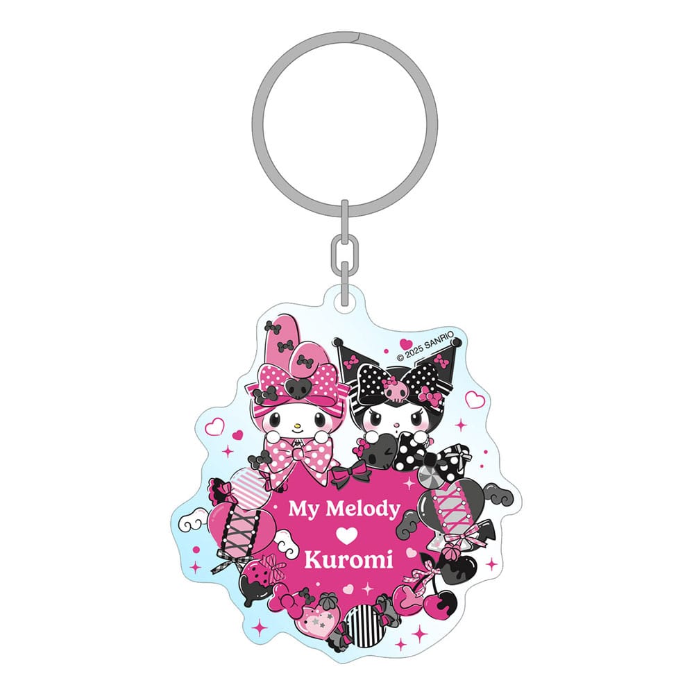 Sanrio Pink Black Party Series Acryl Schlüsselanhänger My Melody & Kuromi 7 cm Image