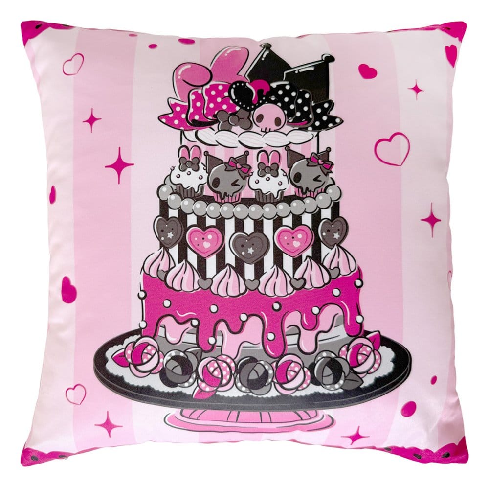 Sanrio Pink Black Party Series Kissen Kuromi & My Melody 35 x 35 cm Image 2
