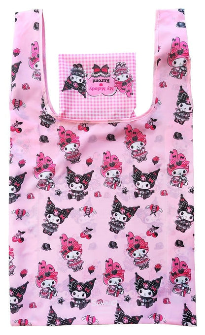 Sanrio Pink Black Party Series Tragetasche Kuromi & My Melody Foldable Image 1