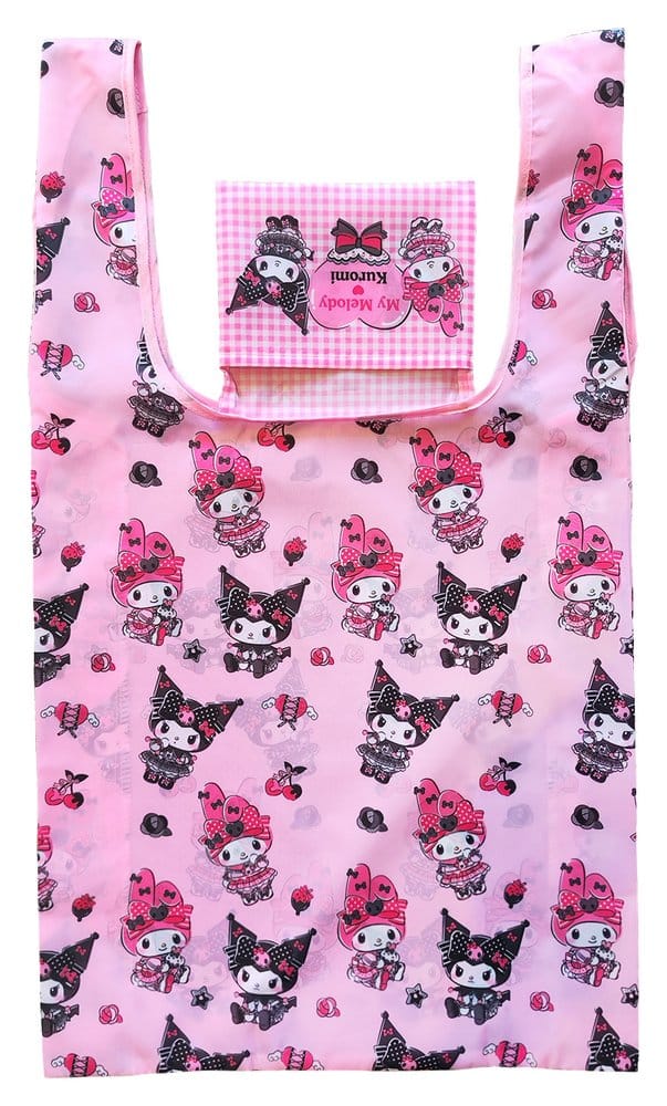 Sanrio Pink Black Party Series Tragetasche Kuromi & My Melody Foldable Image 2