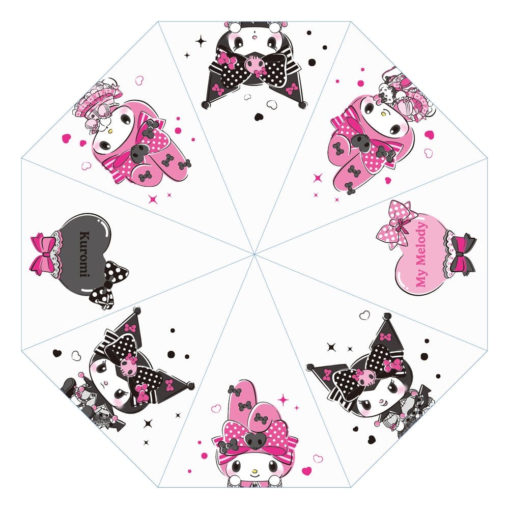 Sanrio Pink Black Party Series Regenschirm Kuromi & My Melody Transparent Image 1