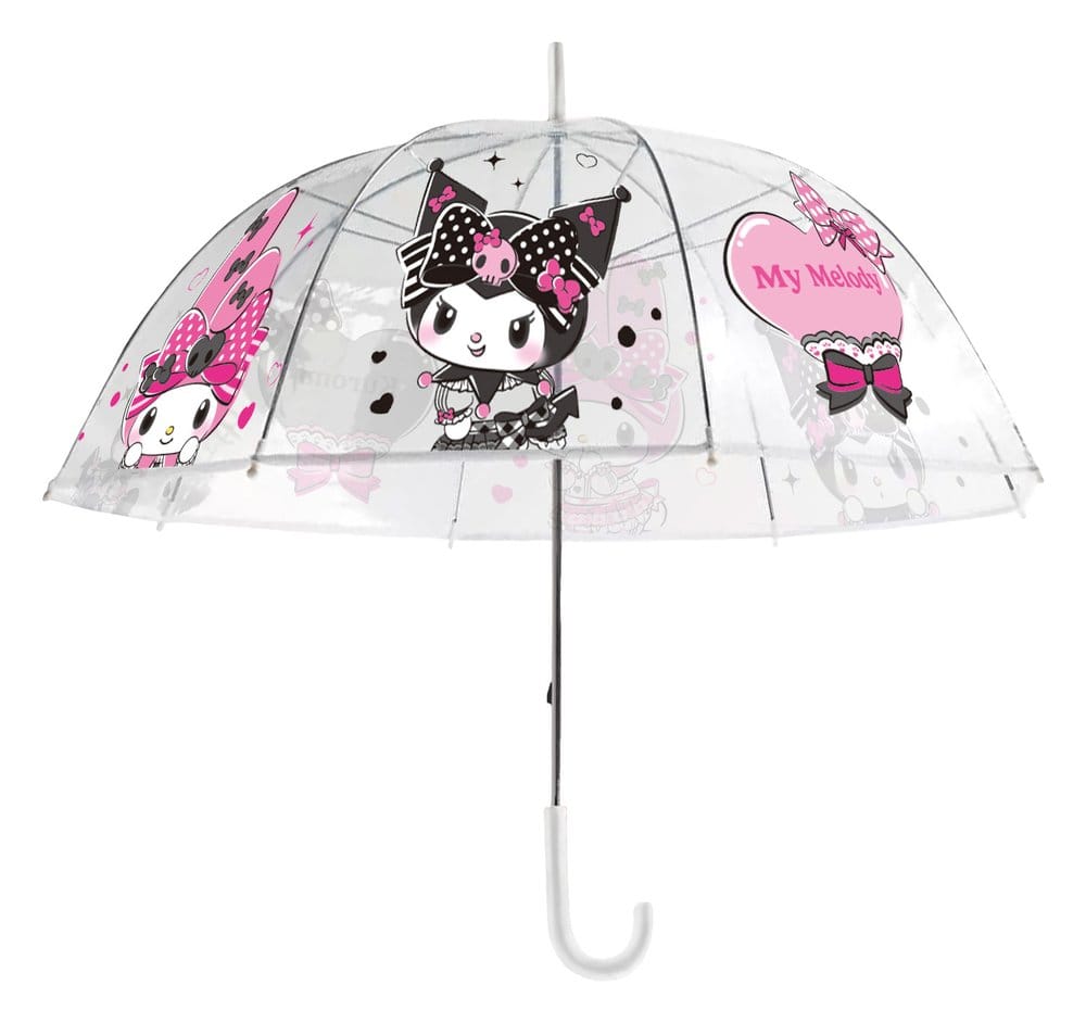 Sanrio Pink Black Party Series Regenschirm Kuromi & My Melody Transparent Image 2