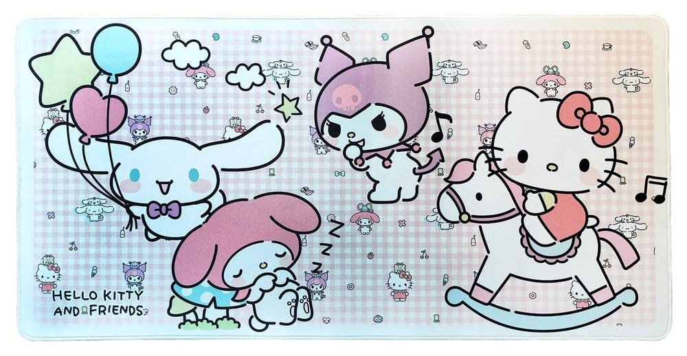 Sanrio Pink Black Party Series XXL Mousepad Hello Kitty & Friends Infant Style Image