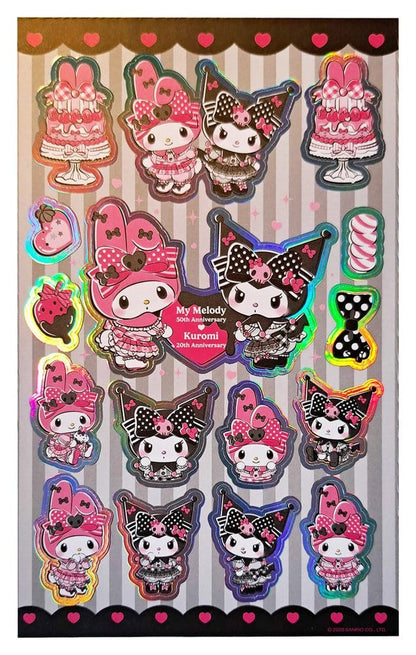 Sanrio Pink Black Party Series Sticker Pack Kuromi & My Melody Image 2