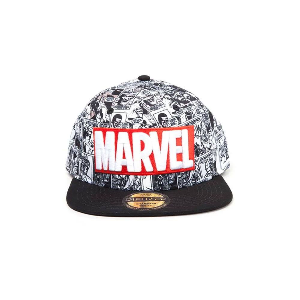 Marvel Comics Snapback Cap Classic Red & White Logo Image