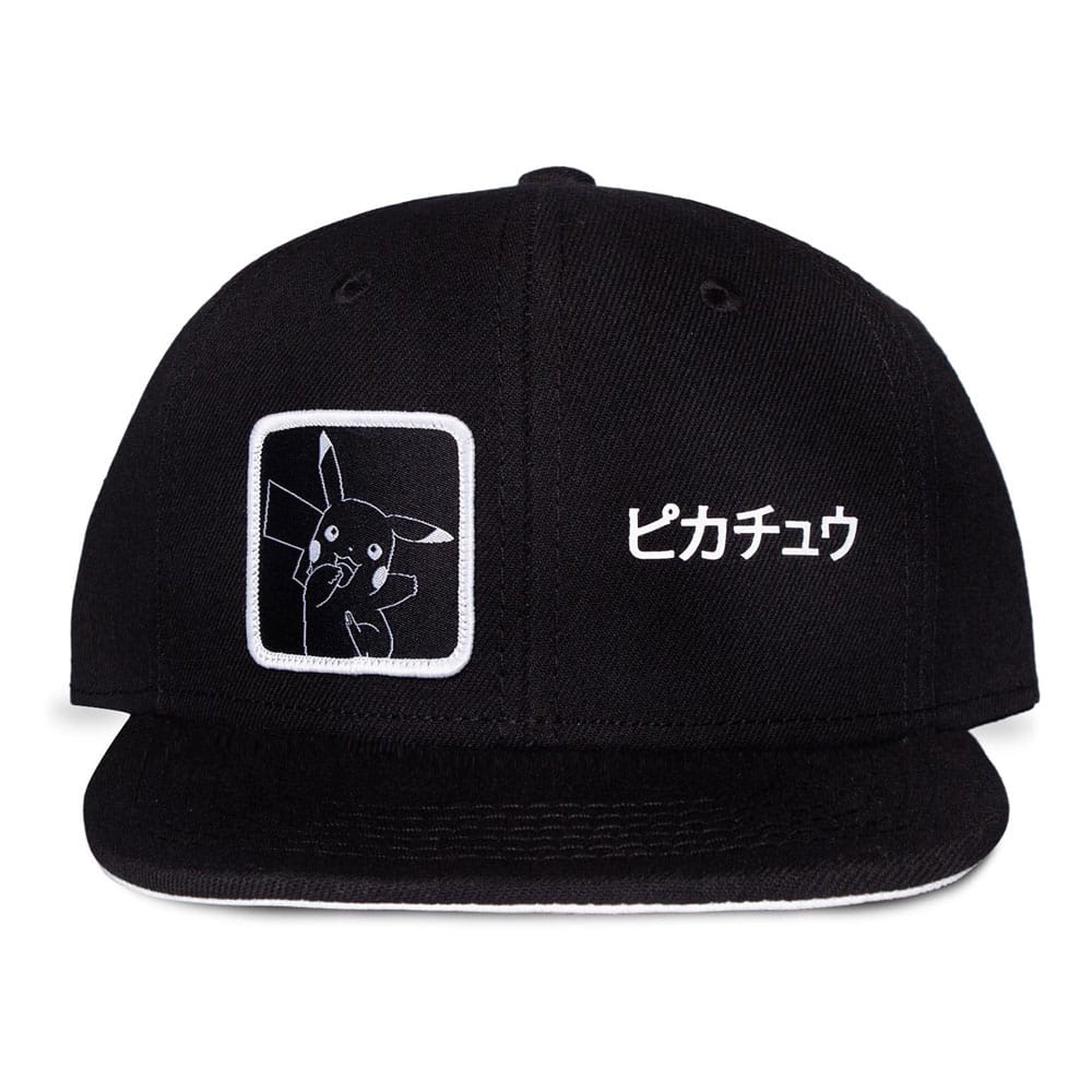 Pokémon Snapback Cap Pikachu Japanese Black Image 1