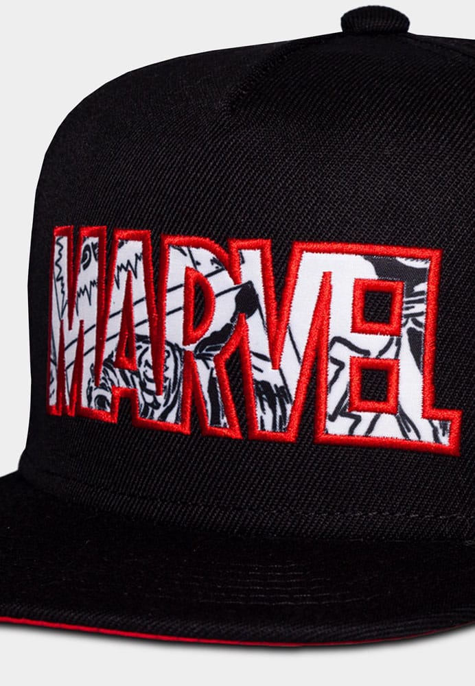Marvel Snapback Cap Classic Comic Logo Image 3
