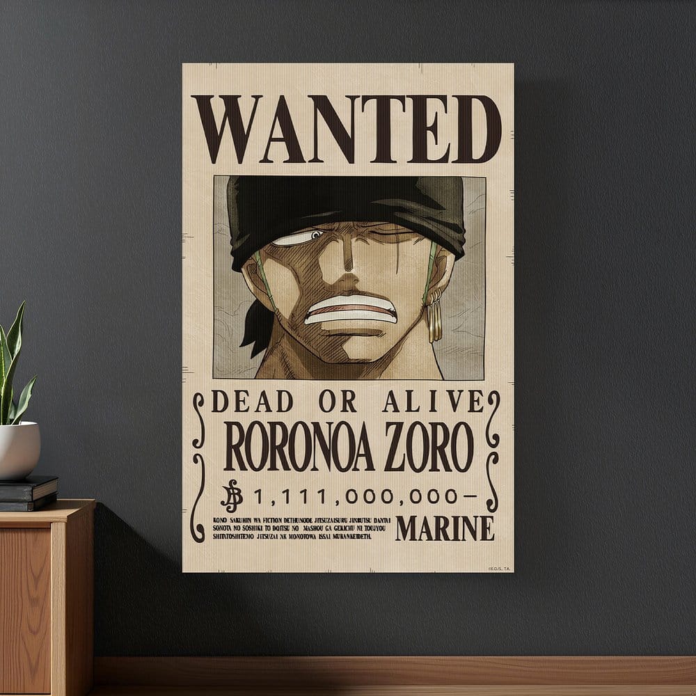One Piece 3D Poster Wanted Roronoa Zoro 38 x 58 cm Image 5