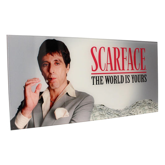 Scarface Glasposter The World Is Yours (Grey Background) 60 x 30 cm Image 1