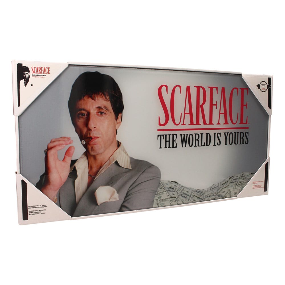 Scarface Glasposter The World Is Yours (Grey Background) 60 x 30 cm Image 5