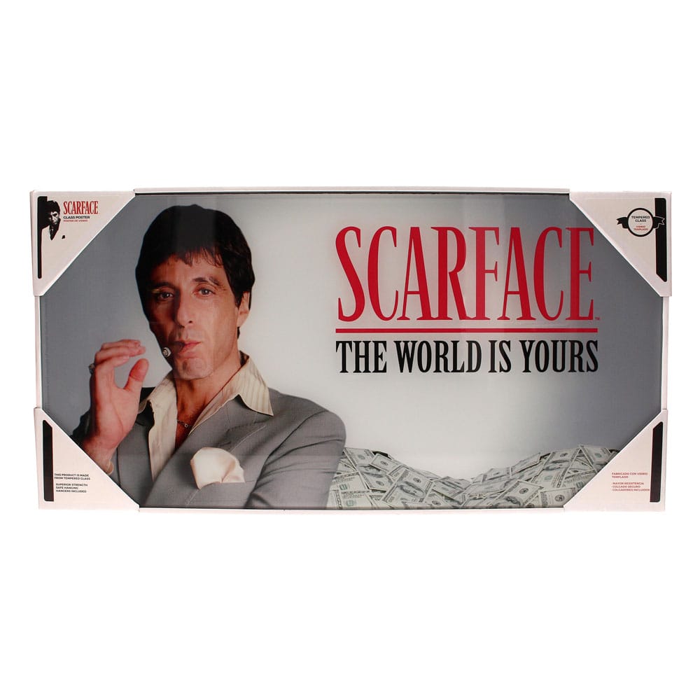 Scarface Glasposter The World Is Yours (Grey Background) 60 x 30 cm Image 6