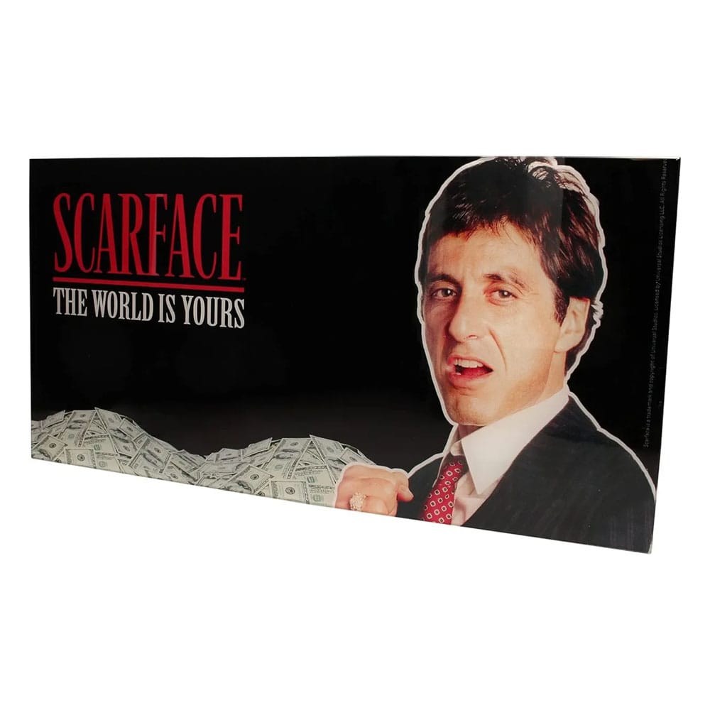 Scarface Glasposter The World Is Yours (Black Background) 60 x 30 cm Image
