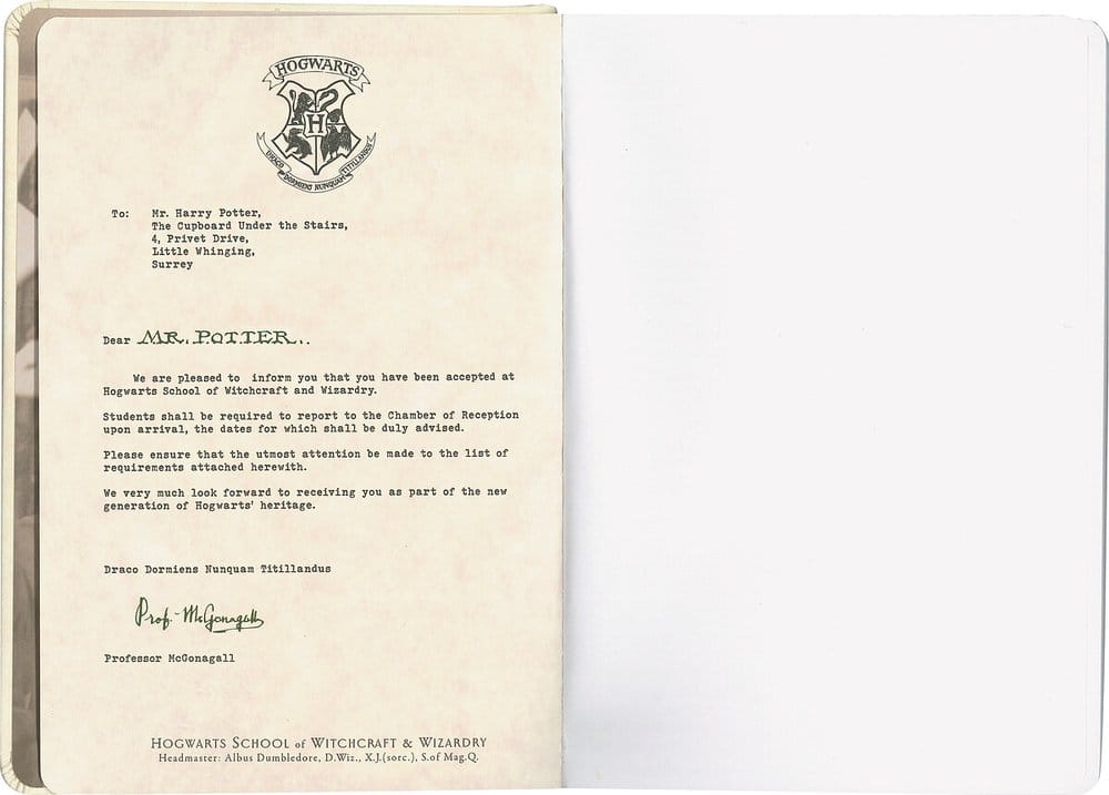 Harry Potter Hardcover Notizbuch Hogwarts-Brief 21 cm Image 5