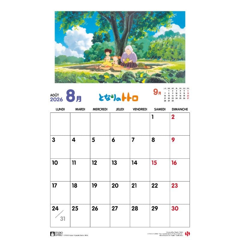 Mein Nachbar Totoro Kalender 2026 *Französische Version* Image 3
