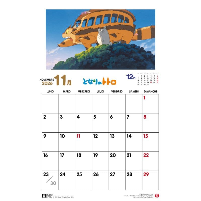 Mein Nachbar Totoro Kalender 2026 *Französische Version* Image 4