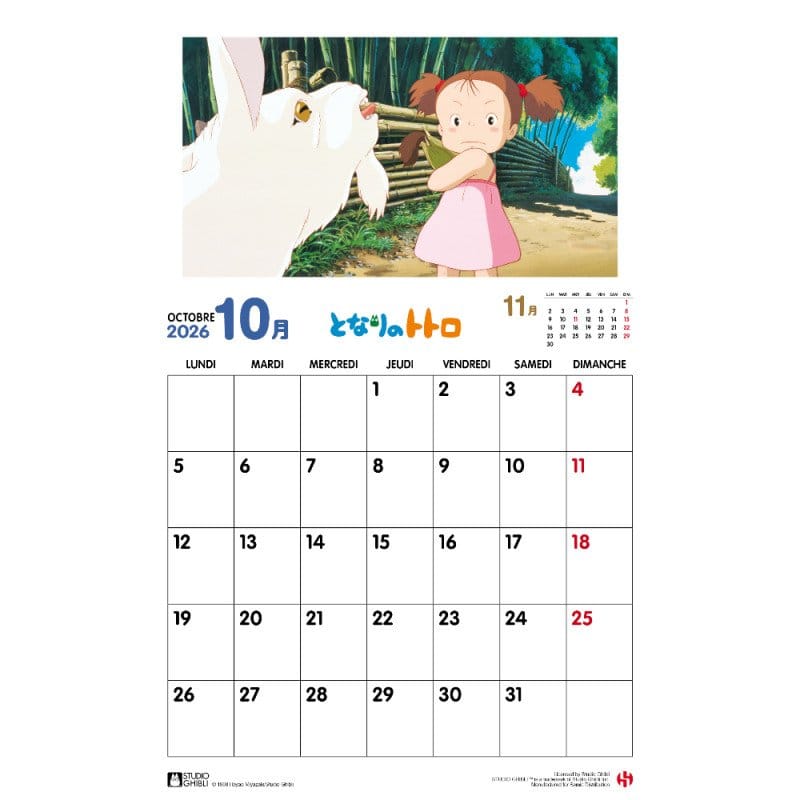 Mein Nachbar Totoro Kalender 2026 *Französische Version* Image 5