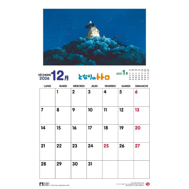 Mein Nachbar Totoro Kalender 2026 *Französische Version* Image 6