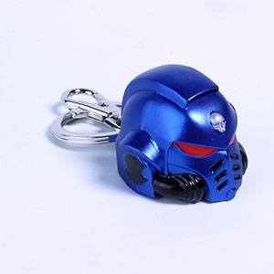 Warhammer 40K Metall-Schlüsselanhänger Space Marine Primaris Helmet Ultramarine Image