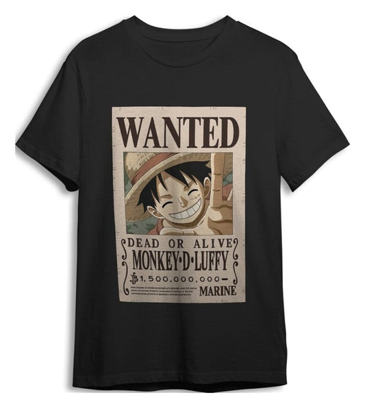 One Piece T-Shirt Monkey D. Ruffy Wanted Schwarz Größe XL Image