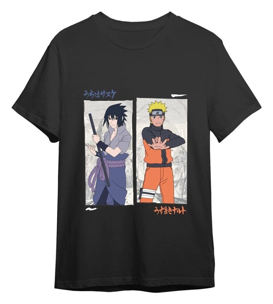 Naruto Shippuden T-Shirt Naruto vs Sasuke Black Größe L Image