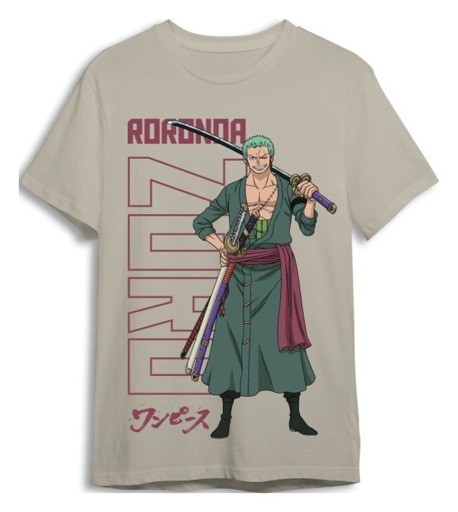 One Piece T-Shirt Roronoa Zoro Sand Größe S Image