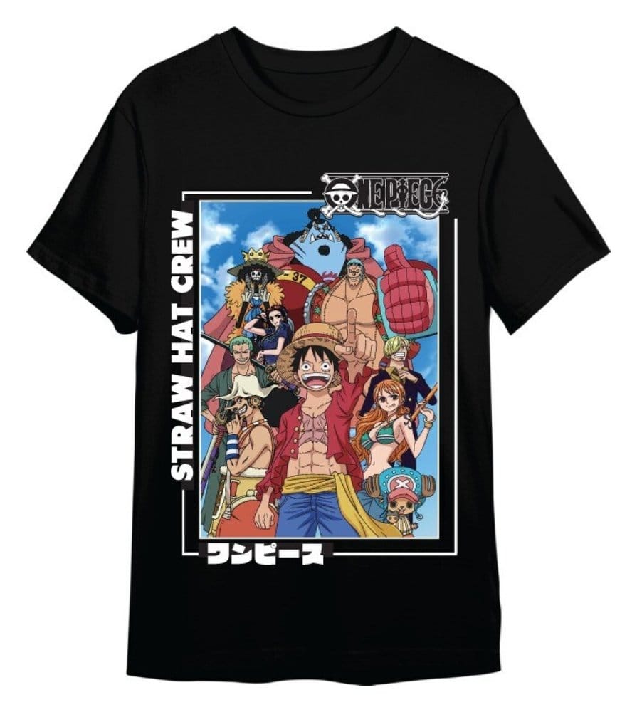 One Piece T-Shirt Straw Hat Crew Schwarz Größe M Image