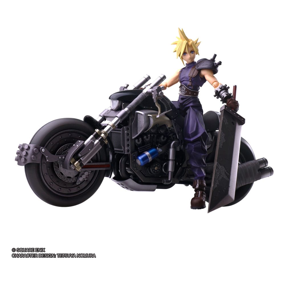Final Fantasy VII Bring Arts Actionfigur und Fahrzeug Cloud Strife & Hardy-Daytona 15 cm Image 1