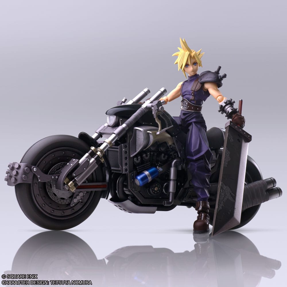 Final Fantasy VII Bring Arts Actionfigur und Fahrzeug Cloud Strife & Hardy-Daytona 15 cm Image 2