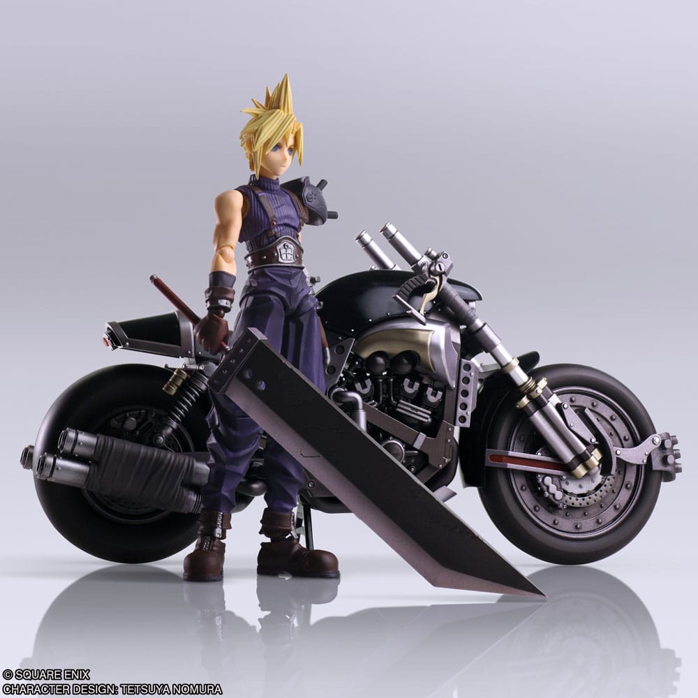 Final Fantasy VII Bring Arts Actionfigur und Fahrzeug Cloud Strife & Hardy-Daytona 15 cm Image 5