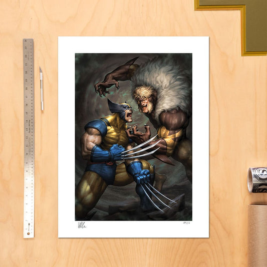 Marvel Kunstdruck Wolverine vs Sabretooth 41 x 61 cm - ungerahmt Image 2