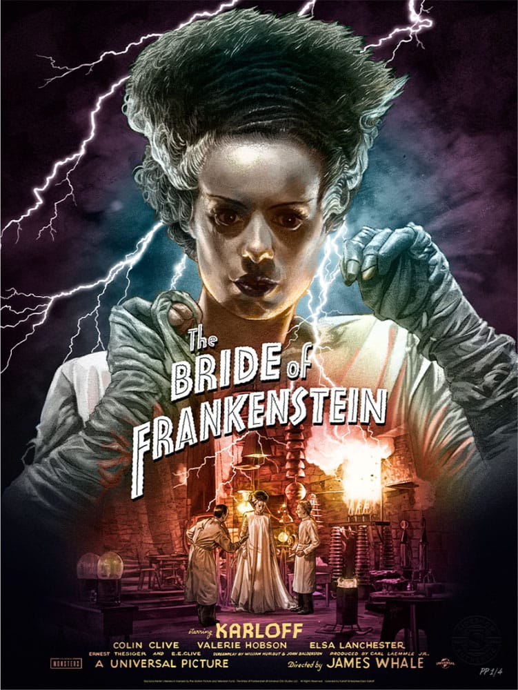 Frankensteins Braut Kunstdruck Bride of Frankenstein (Color Variant) by Ruiz Burgos 61 x 46 cm - ungerahmt Image 1