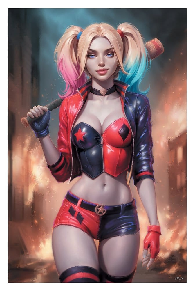 DC Comics Kunstdruck Harley Quinn 41 x 61 cm - ungerahmt Image 1
