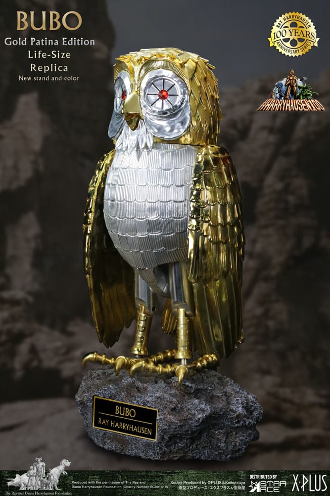 Kampf der Titanen Statue Ray Harryhausens Bubo Gold Patina Edition Deluxe Ver. 34 cm Image 3