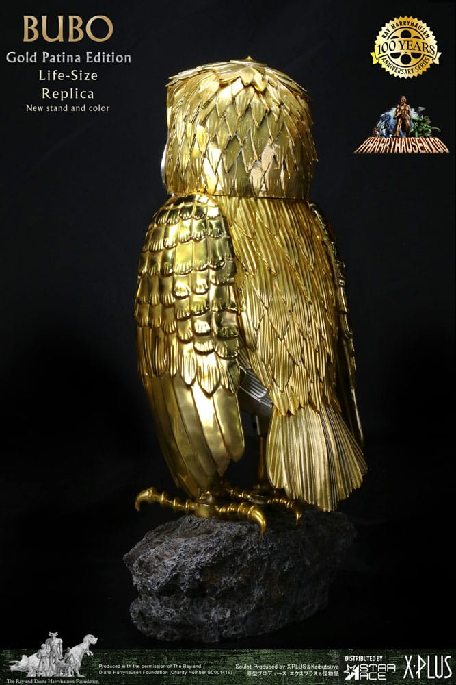 Kampf der Titanen Statue Ray Harryhausens Bubo Gold Patina Edition Deluxe Ver. 34 cm Image 4