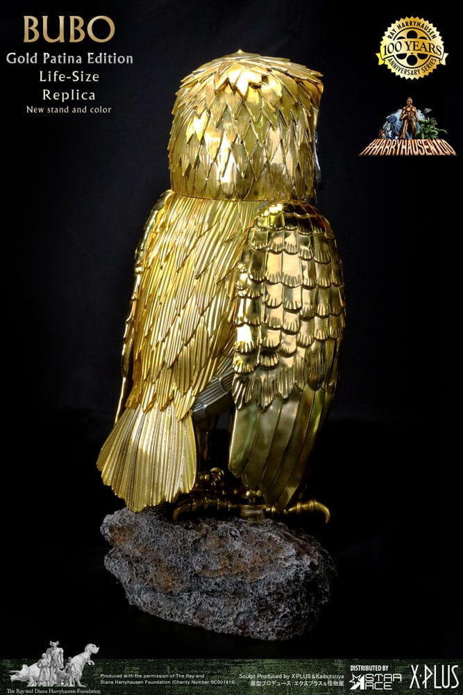 Kampf der Titanen Statue Ray Harryhausens Bubo Gold Patina Edition Deluxe Ver. 34 cm Image 5