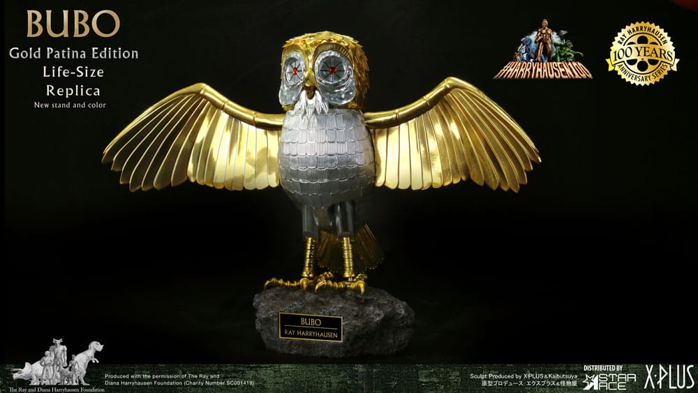 Kampf der Titanen Statue Ray Harryhausens Bubo Gold Patina Edition Deluxe Ver. 34 cm Image 7