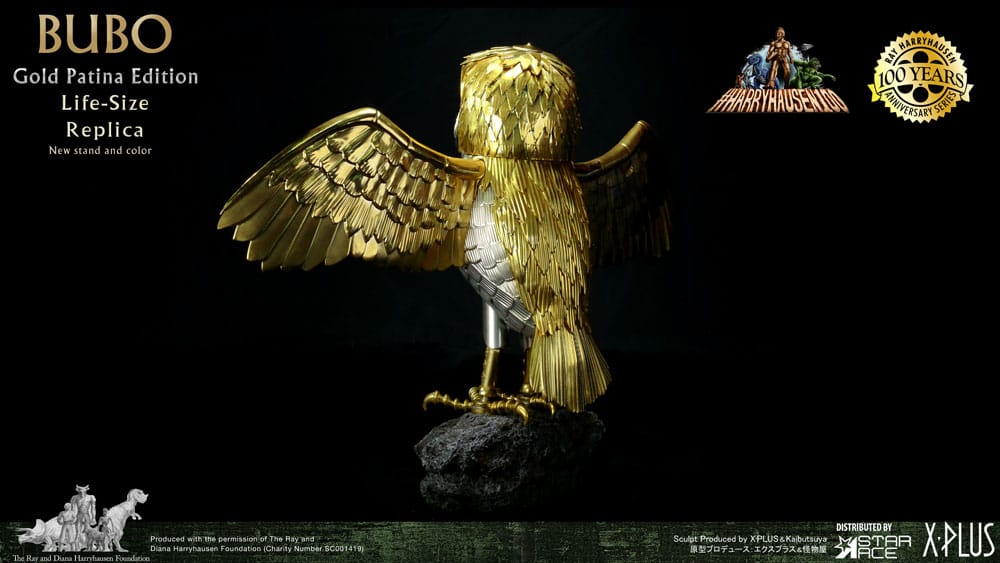Kampf der Titanen Statue Ray Harryhausens Bubo Gold Patina Edition Deluxe Ver. 34 cm Image 8