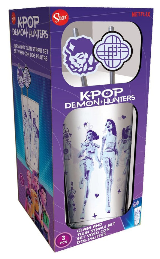 KPop Demon Hunters Glas Tumbler mit Trinkhalmen 485 ml Image