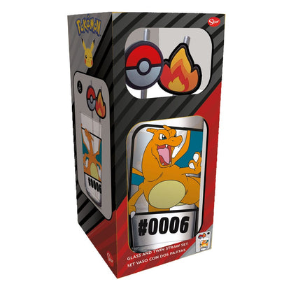 Pokémon Glas Tumbler mit Trinkhalmen Glurak 480 ml Image 3