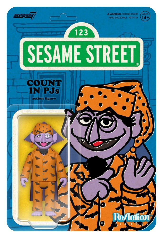 Sesamstraße ReAction Actionfigur Wave 06 Count Von Count (PJs) 10 cm Image 2